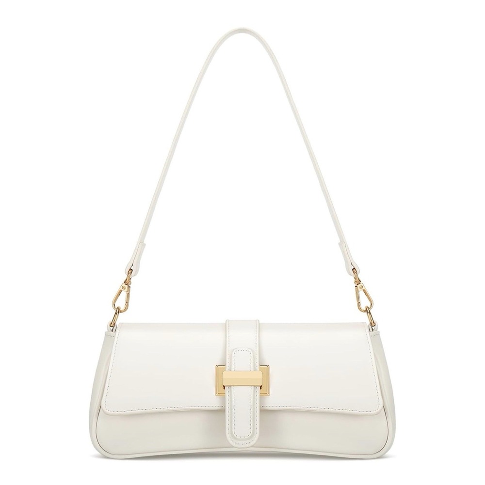 Shoulder Bag for Women Small Handbag Hobo Purses, Retro Clutch Leather Off White